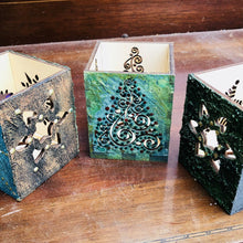 Load image into Gallery viewer, Wooden Christmas Tea Light Holders - 3 Designs