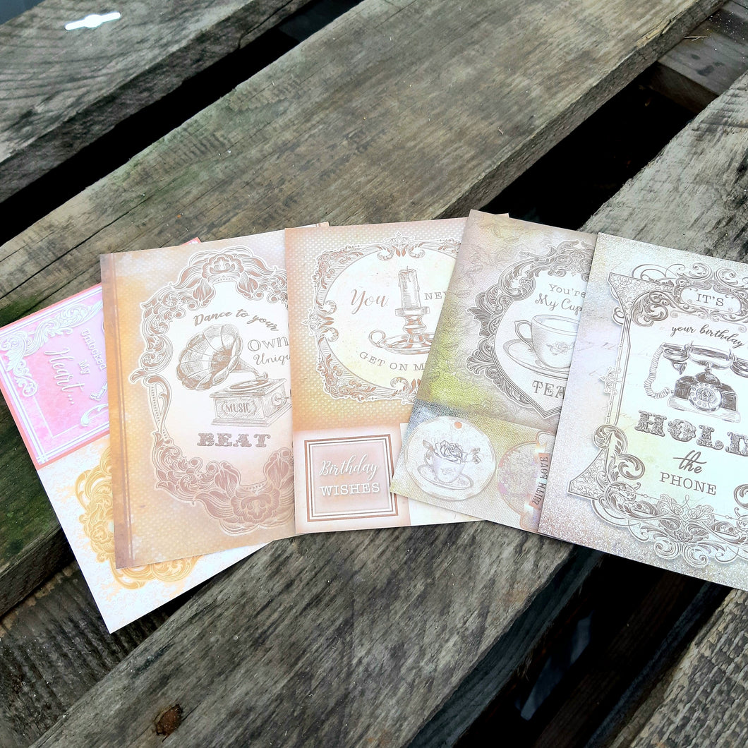 Junk Journalling Cards x5 - A6 - 3 options - DaliART