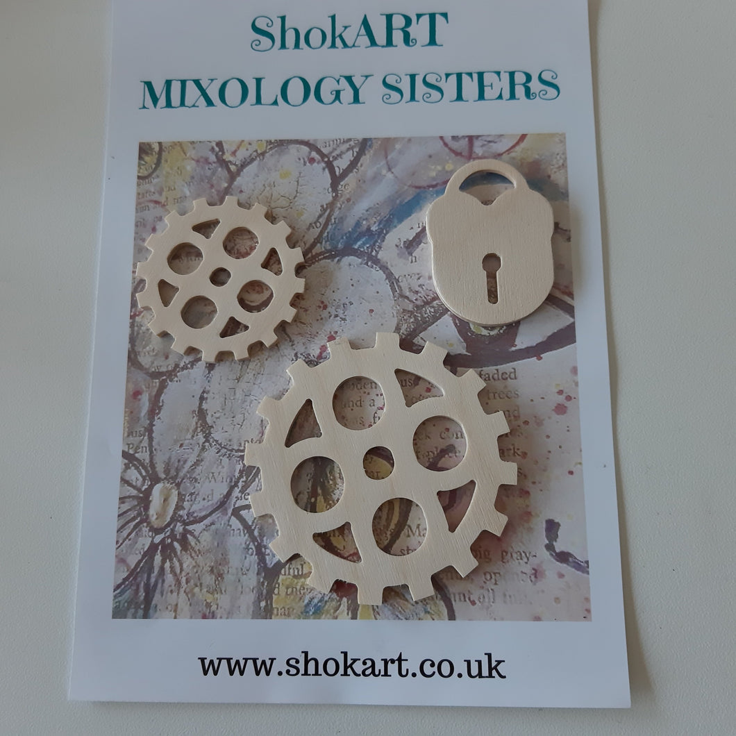 ShokART Wooden Large Cogs & Lock