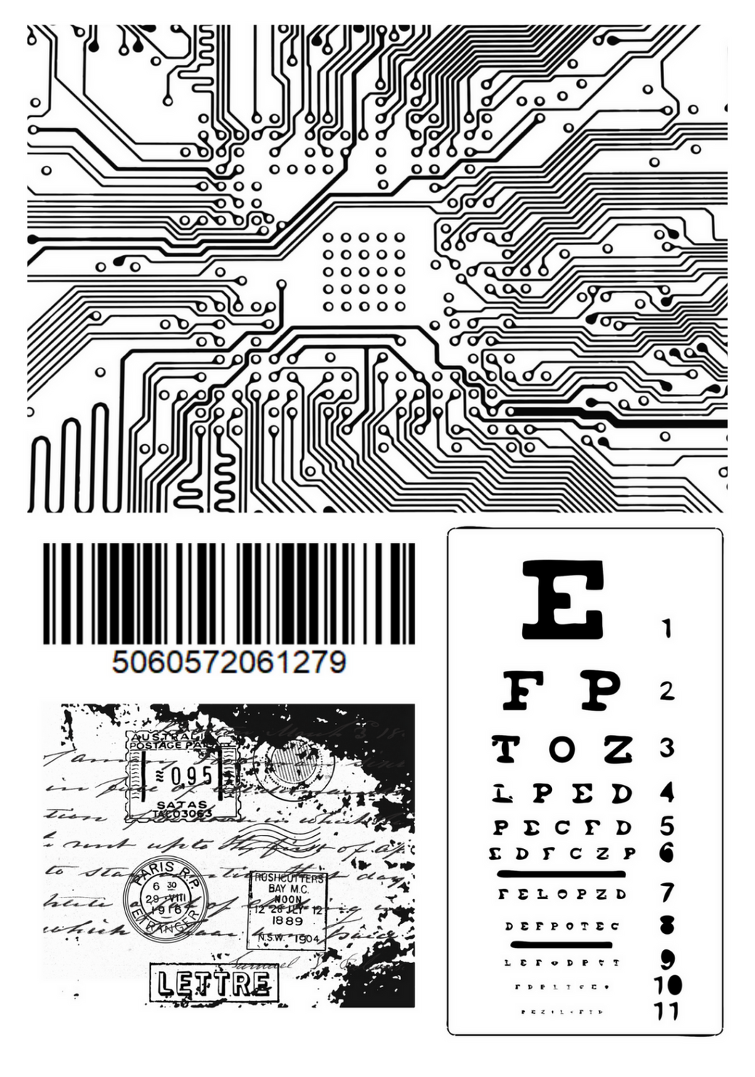 ShokART- Industrial Circuit A6 Stamp- DA0087