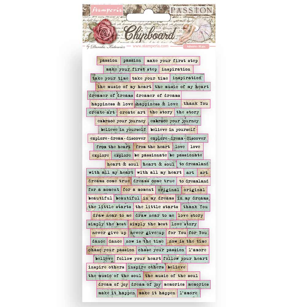 15x30cm Chipboard - Passion Quotes- DFLCB23