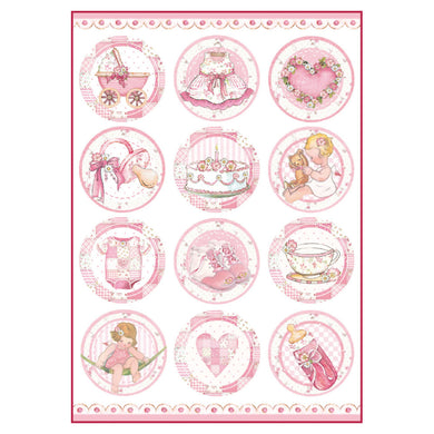 NEW Stamperia A4 Decoupage Rice Paper - Baby Girl Motifs - DFSA4289 - DaliART