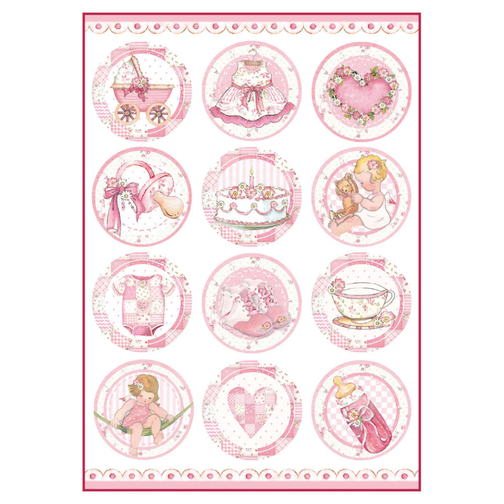 NEW Stamperia A4 Decoupage Rice Paper - Baby Girl Motifs - DFSA4289 - DaliART