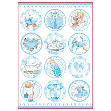 NEW Stamperia A4 Decoupage Rice Paper -  Baby Boy Motifs - DFSA4291 - DaliART