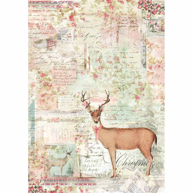 NEW Stamperia A4 Decoupage Rice Paper - Christmas Reindeer DFSA4319 - DaliART