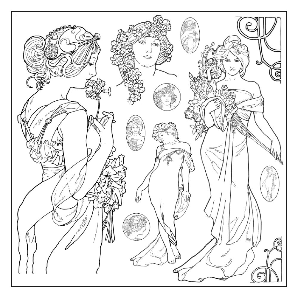 Stamperia Silhouette Art Napkin - Mucha-50x50cm DTM14