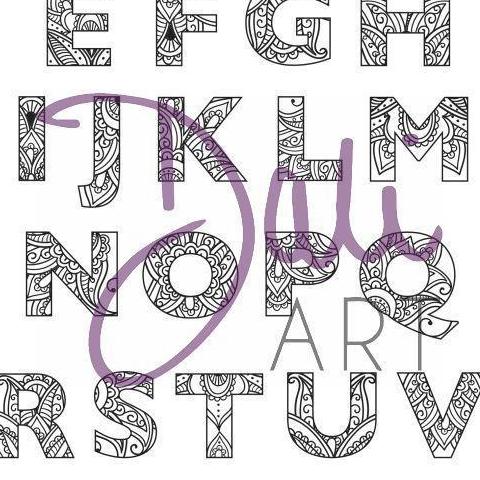 DaliART- Henna Alphabet Upper – A5 – As seen on TV - DaliART