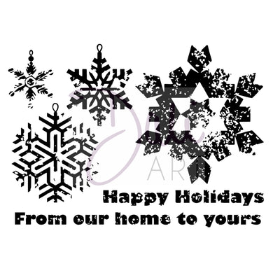 DaliART- Distressed Snowflakes Stamp - DaliART