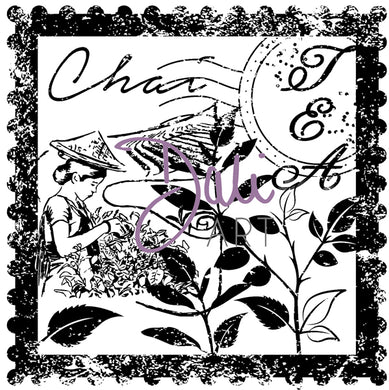 DaliART Indian Tea Lady Collage Rubber Stamp - DaliART