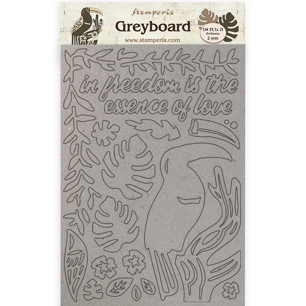 Stamperia Greyboard A4/1 mm - Amazonia Toucan - KLSPDA421