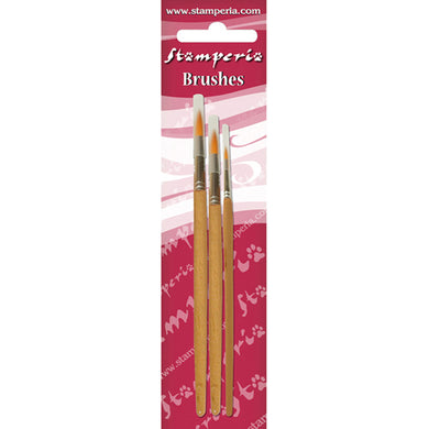 NEW Stamperia  Set of 3 Round Tip Brushes 2-6-10 - KR102B - DaliART