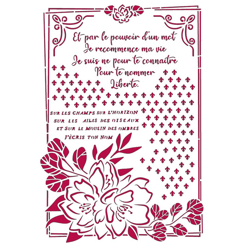 Stamperia Stencil - Flexible transparent 21x29,7cm -Romantic Journal Frames -KSG457