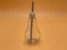 Load image into Gallery viewer, Glass Light Bulb shape. With straw and metal cap, in 3 colours
