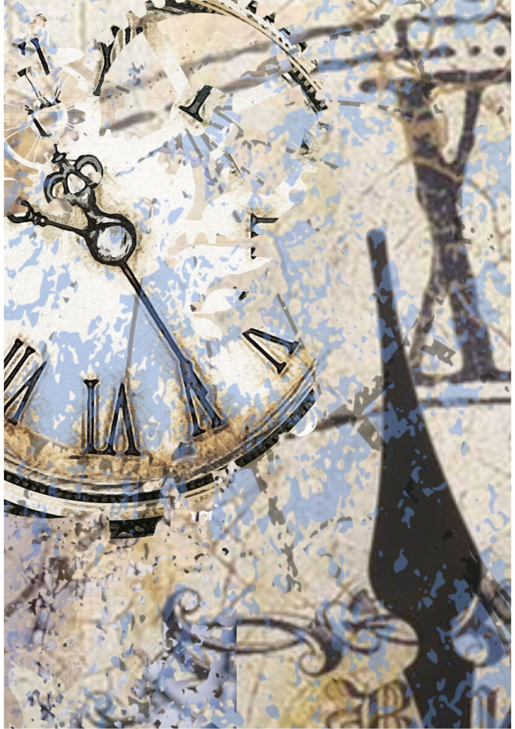 A4 SteamPunk Vintage Clock - Digital Download