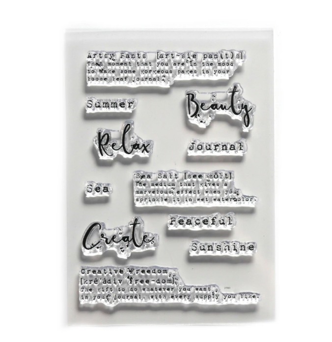 Elizabeth Craft Designs Art Journal Clear A6 Stamp Set - Journal Words - CS179