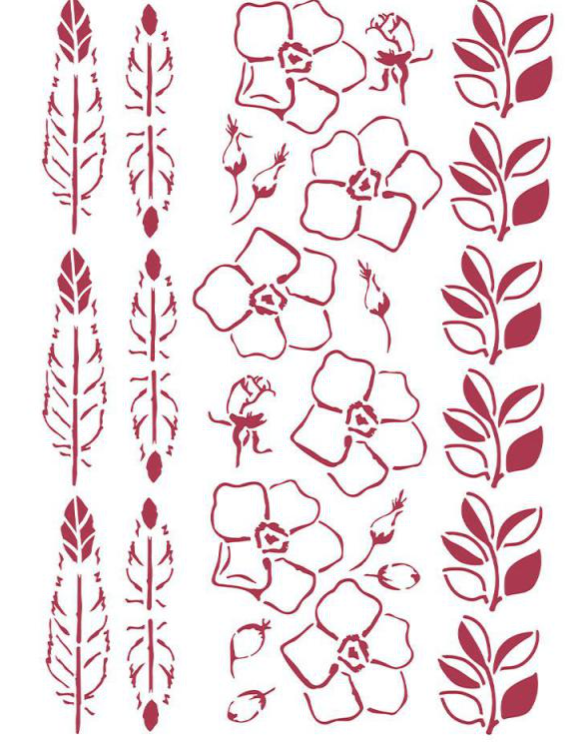 Stamperia Stencil - Flexible transparent 21x29,7cm -Romantic Christmas Borders-KSG473
