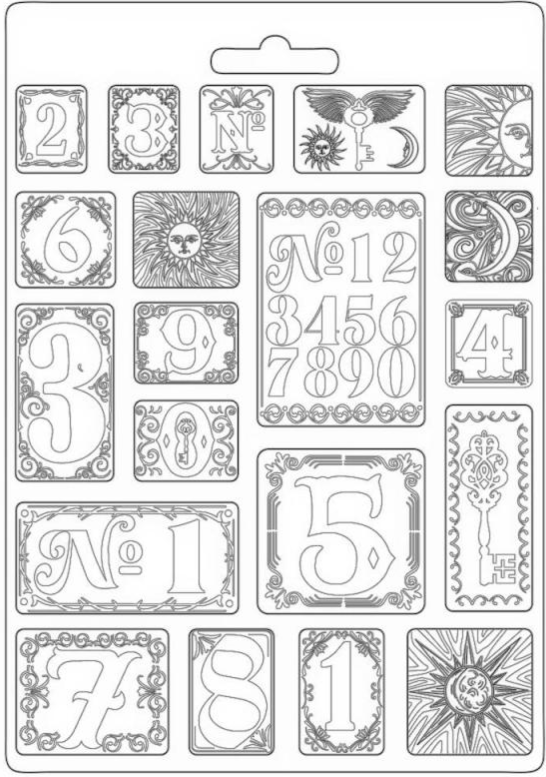 Stamperia A4 Moulds - Alchemy Numbers - K3PTA4524