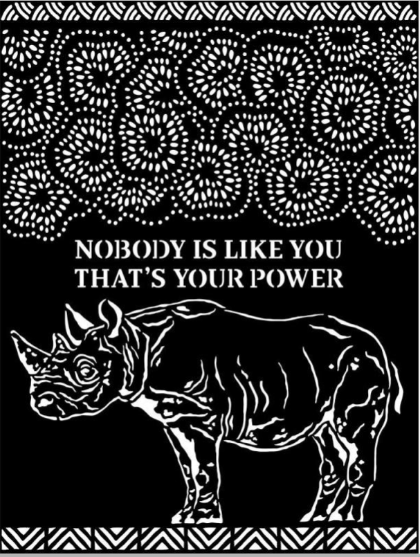 Thick Stencil -20 x25cm Savana Rhino KSTD103