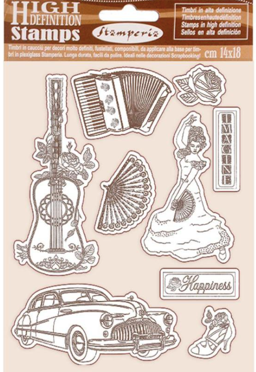 Stamperia HD Natural Rubber Stamp cm 14x18 - Desire Elements- WTKCC215