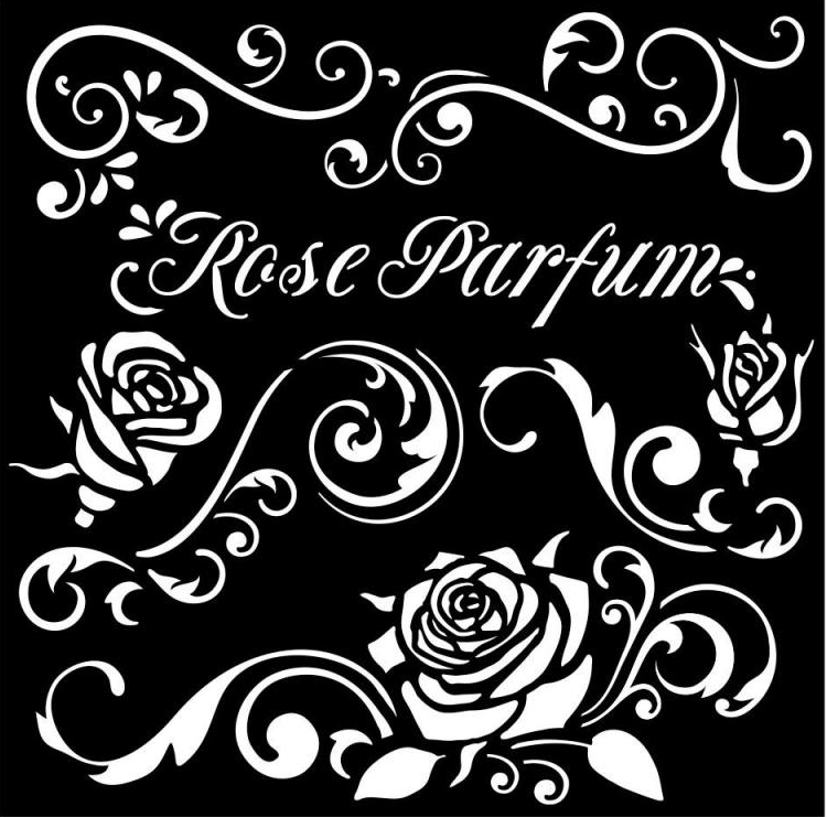 Stamperia 18 x 18 Flexible Stencil Rose Parfum Borders KSTDQ75