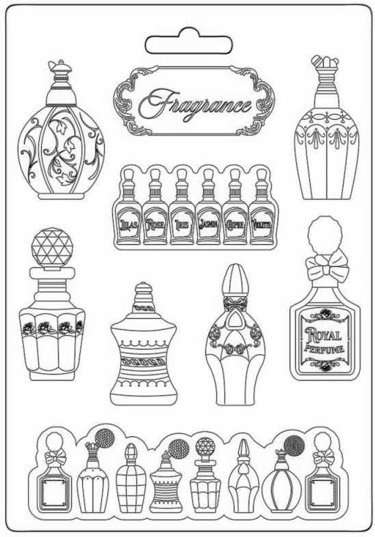 Stamperia  Mould A4 - Rose Parfum fragrance -K3PTA4552