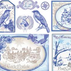 Stamperia 48x33cm Decoupage Rice Paper -Vintage Blue Christmas- DFS294