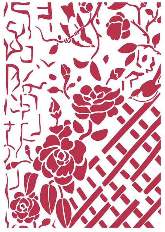Stamperia Stencil - Flexible transparent 21x29,7cm - Fence with Roses KSG440