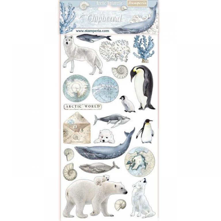 Stamperia Antartic 22 Pc's Chipboard - DFLDC08