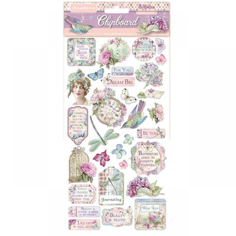 Stamperia Hortensia 31 Pc's Chipboard DFLCB04