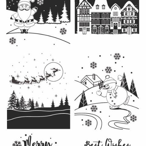 DaliART - SnowGlobe Scene A6 Stamp - DaliART